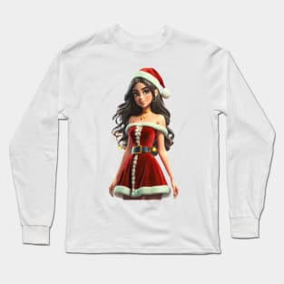 Woman dressed in santa Long Sleeve T-Shirt